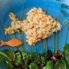 TARTARE DE FILETS DE PERCHES LOË ET POIRE WILLIAM